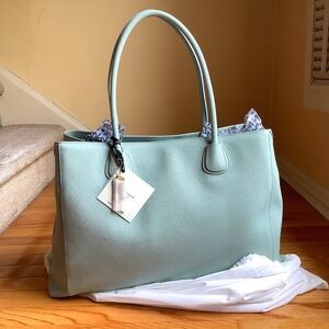 Moncrief London Serrena Large Leather Satchel Frosty Green